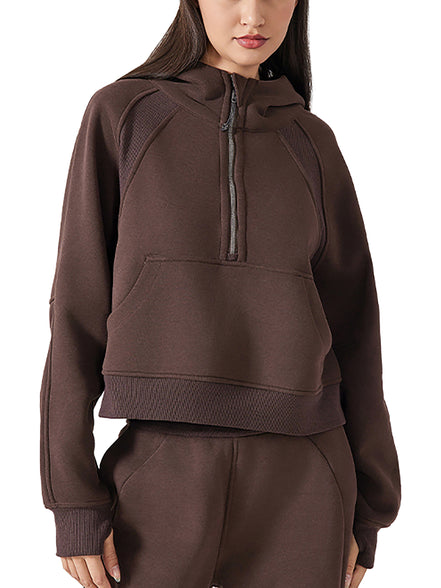 Atlast Cropped Half-Zip Hoodie