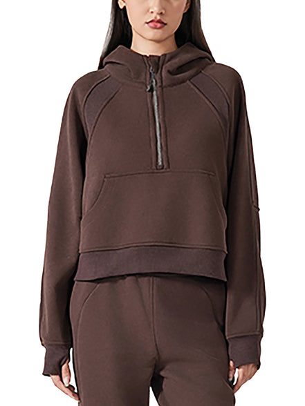 Atlast Cropped Half-Zip Hoodie