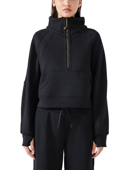 Atlast Cropped Half-Zip Sweatshirt