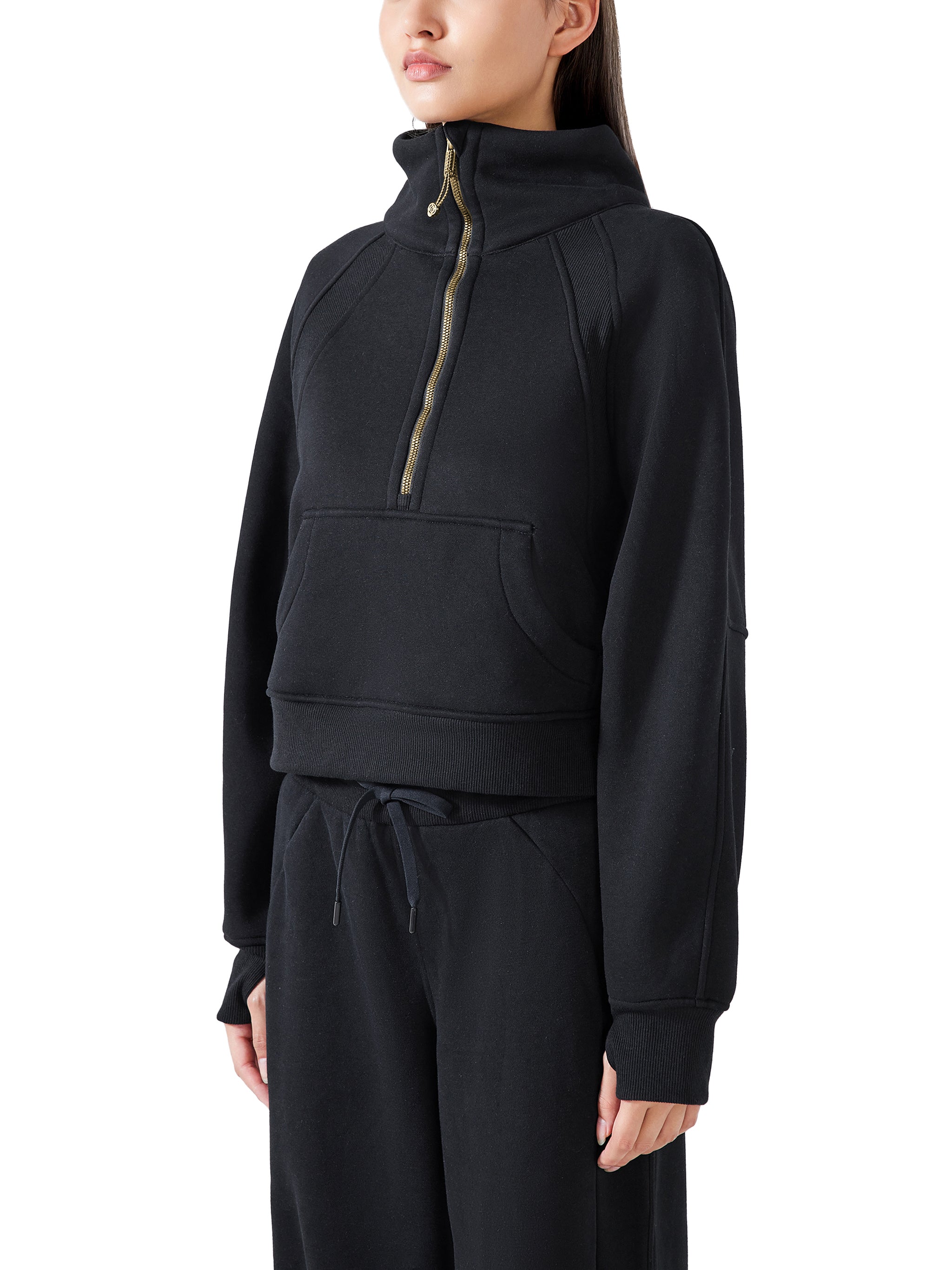 Atlast Cropped Half-Zip Sweatshirt