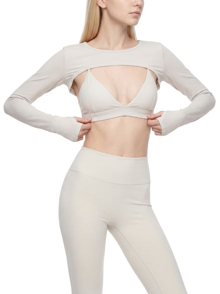 Atlast Cutout Long Sleeve Yoga Shrug