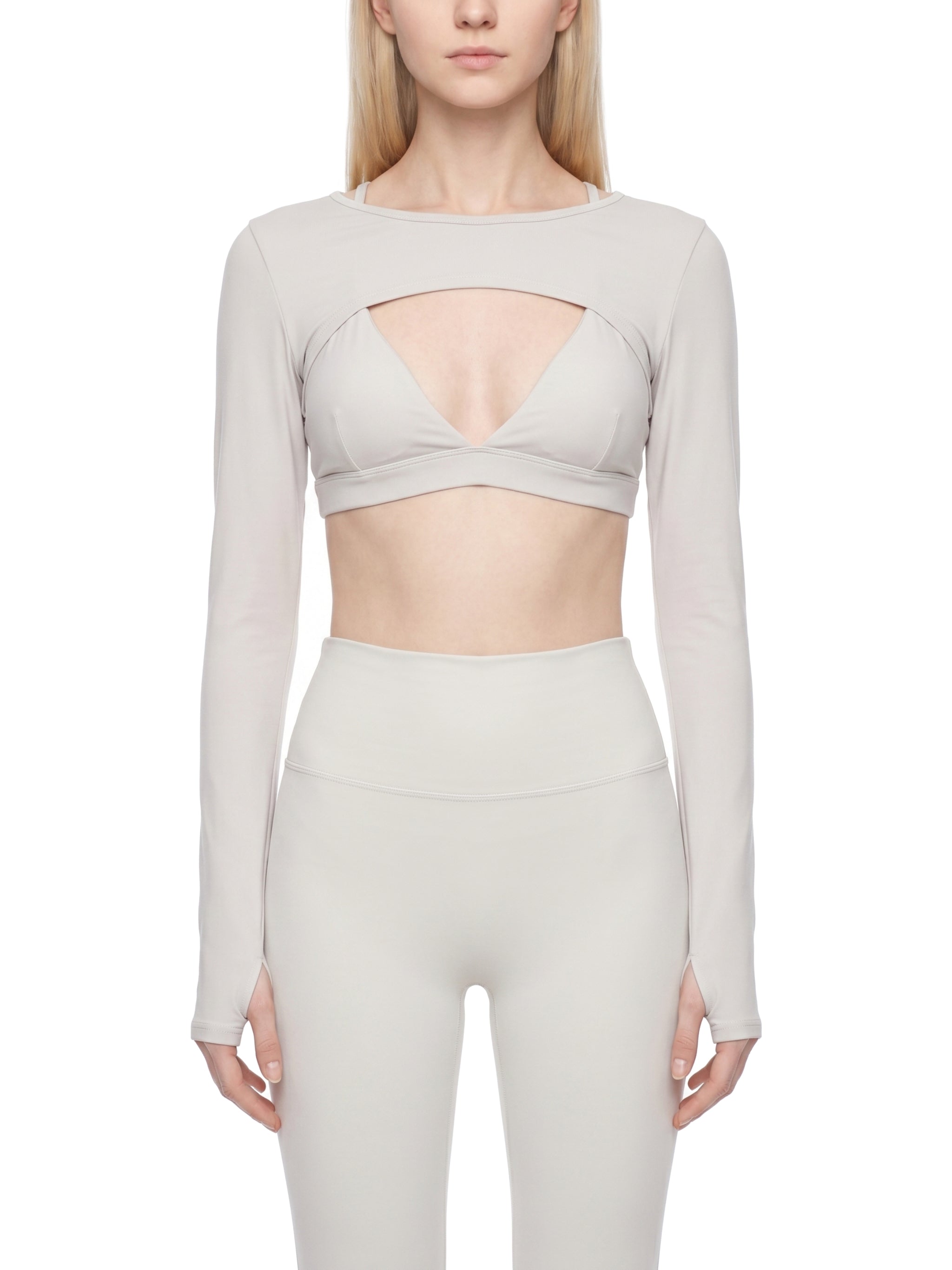 Atlast Cutout Long Sleeve Yoga Shrug